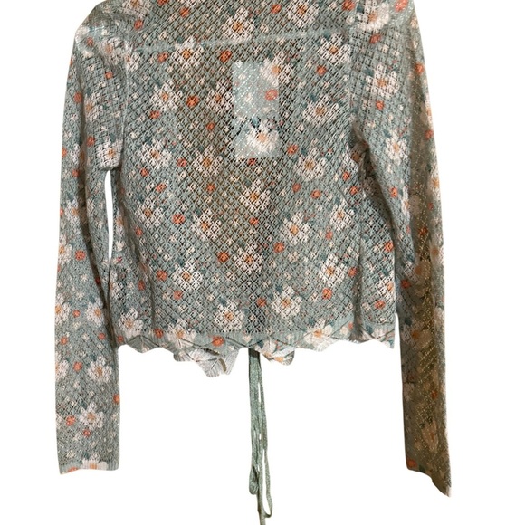 Zara Green and Orange Floral Cardigan - Picture 2 of 5